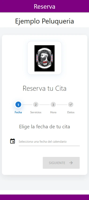 Vista de la app en móvil